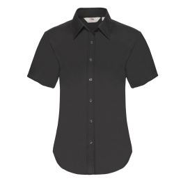 Снимка на Black Poplin Shirt With Short Sleeves Fruit Of The Loom