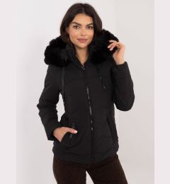 Снимка на Black quilted poloseason jacket with fur