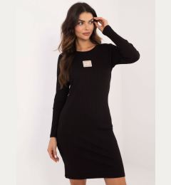 Снимка на Black ribbed dress with patch