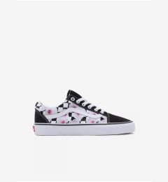 Снимка на Black & White Women Floral Suede Sneakers VANS Old Skool - Women