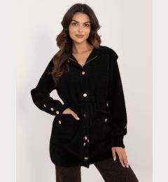 Снимка на Black women's alpaca coat with hood