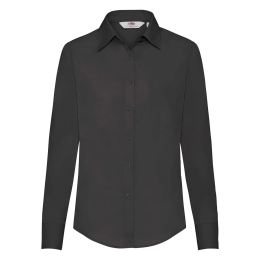 Снимка на Black women's classic poplin shirt Fruit Of The Loom