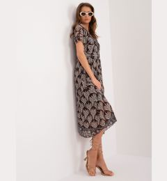 Снимка на Black women's dress with print and short sleeves