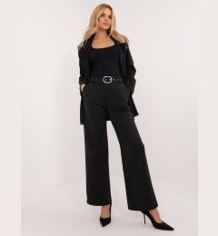 Снимка на Black women's fabric trousers with belt