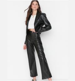 Снимка на Black women's faux leather pants Trendyol - Women