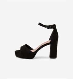 Снимка на Black women's heeled sandals in suede finish Tamaris - Women's