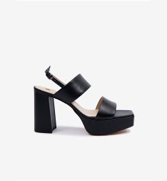 Снимка на Black women's leather heeled sandals Högl Cindy - Women's