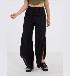 Снимка на Black women's trousers with linen AWARE by VERO MODA Fia - Ladies