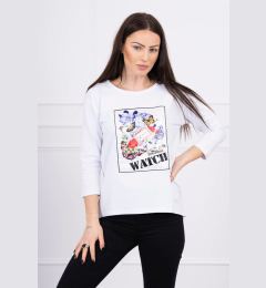 Снимка на Blouse with 3D Watch white graphics