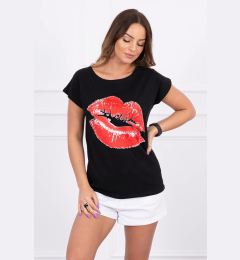 Снимка на Blouse with black lip print