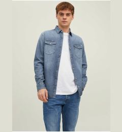 Снимка на Blue Mens Denim Slim fit Shirt Jack & Jones Heridan - Men