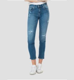 Снимка на Blue women's cropped slim fit jeans with ripped effect Replay - Women