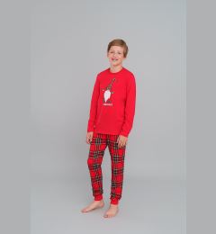 Снимка на Boys' pyjamas Narwik, long sleeves, long legs - red/print