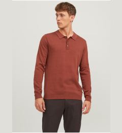 Снимка на Brick Mens Long Sleeve Jersey Polo T-Shirt Jack & Jones - Men