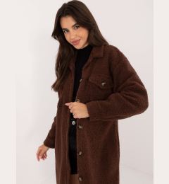 Снимка на Brown long bouclé shirt with pockets