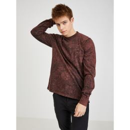 Снимка на Burgundy Men's Patterned Long Sleeve T-Shirt Diesel - Men