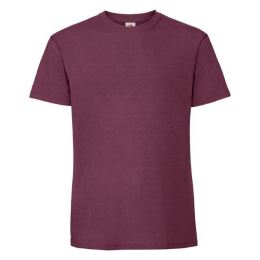 Снимка на Burgundy Men's T-shirt Iconic 195 Ringspun Premium Fruit of the Loom