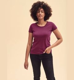 Снимка на Burgundy Women's T-shirt Lady fit Original Fruit of the Loom