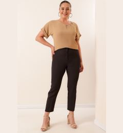 Снимка на By Saygı Enboy Lycra Plus Size Trousers with Elastic Waist Pocket