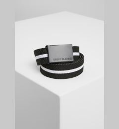 Снимка на Canvas belts black white stripe/black