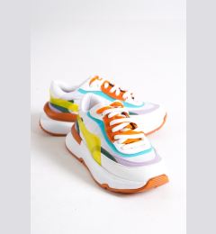 Снимка на Capone Outfitters Capone Round Toe Double Lace Front White Orange Women's Sports Shoes