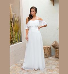 Снимка на Carmen Ecru Strappy Long Wedding Dress and Outdoor Shooting Dress