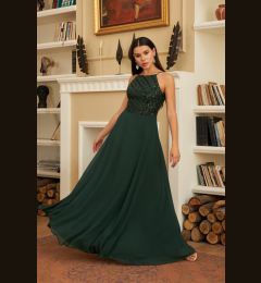 Снимка на Carmen Emerald Sequined Long Evening Dress with Sequins