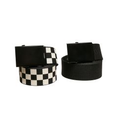 Снимка на Check And Solid Canvas Belt 2-Pack black/offwhite