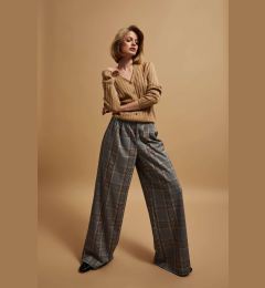 Снимка на Checkered trousers with wide legs