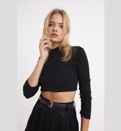 Снимка на Cool & Sexy Women's Black Half Turtleneck Crop Blouse CG113