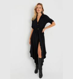 Снимка на Cool & Sexy Women's Midi Shirt Dress Black Q984