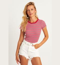 Снимка на Cool & Sexy Women's Red-White Striped Blouse