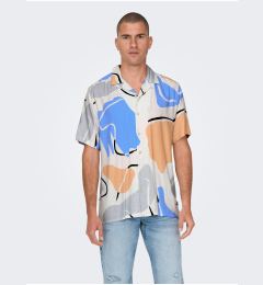 Снимка на Cream Men's Patterned Short Sleeve Shirt ONLY & SONS Dab - Men