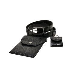 Снимка на Croco synthetic leather strap with black/silver sheath