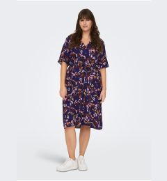 Снимка на Dark blue Women's Floral Shirt Dress ONLY CARMAKOMA Nova - Ladies