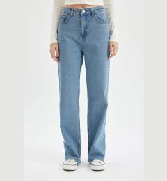 Снимка на DEFACTO 90's Wide Leg High Waist Cut-Off Jean Washed Trousers