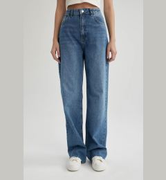 Снимка на DEFACTO 90's Wide Leg High Waist Cutaway Long Jean Washed Trousers