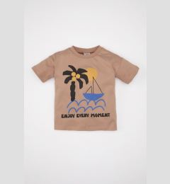 Снимка на DEFACTO Baby Boy Crew Neck Palm Tree Printed Short Sleeve T-Shirt