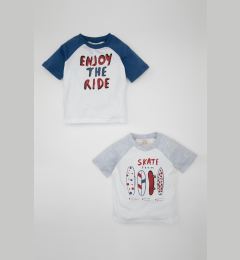 Снимка на DEFACTO Baby Boy Crew Neck Skateboard Printed 2-Pack Short Sleeve T-Shirt