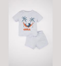 Снимка на DEFACTO Baby Boy Pajama Set Cotton Printed Short Sleeve Top Shorts