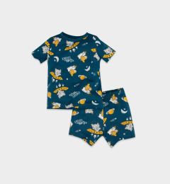 Снимка на DEFACTO Baby Boy Tom & Jerry Printed Short Sleeve Shorts Cotton Combed Cotton Pajama Set