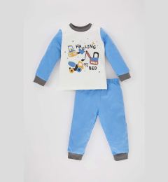 Снимка на DEFACTO Baby Boy Vehicle Printed Long Sleeve 2-Piece Pajama Set