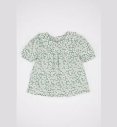 Снимка на DEFACTO Baby Girl Baby Collar Crinkle Viscose Floral Short Sleeve Blouse