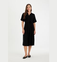 Снимка на DEFACTO Belted Buttoned Short Sleeve Midi Dress