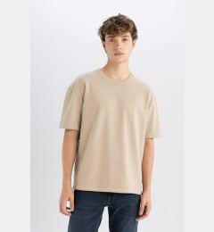 Снимка на DEFACTO Boxy Fit Crew Neck Cotton Basic Plain Short Sleeve T-Shirt