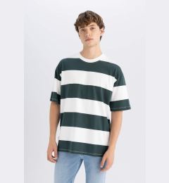 Снимка на DEFACTO Boxy Fit Crew Neck Striped Cotton Short Sleeve T-Shirt