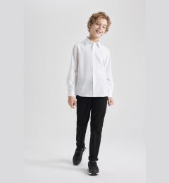 Снимка на DEFACTO Boy Black Straight Leg Gabardine Basic Trousers