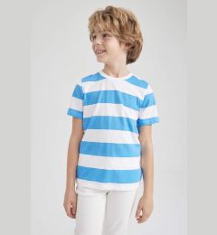 Снимка на DEFACTO Boy Regular Fit Crew Neck Striped Patterned Short Sleeve T-Shirt