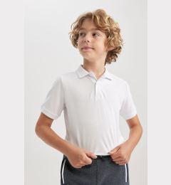 Снимка на DEFACTO Boy White Pique Short Sleeve Polo Basic School T-Shirt