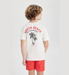 Снимка на DEFACTO Boy's Crew Neck Back Printed Short Sleeve T-Shirt